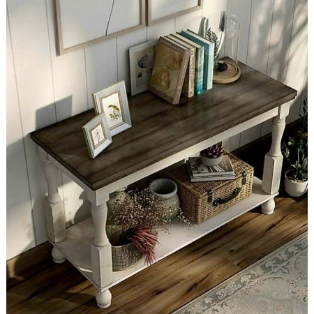 Calandra : Bàn Trang Trí, Bàn Console - Trắng + Xám 